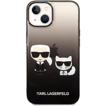 Karl Lagerfeld Gradient Karl and Choupette Zadní Kryt pro iPhone 14 Black (KLHCP14STGKCK)