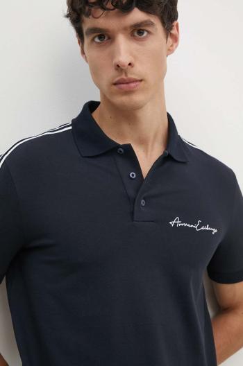 Polo tričko Armani Exchange tmavomodrá barva, s aplikací, 8NZFSG ZJ81Z