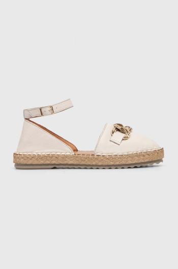 Kožené espadrilky Answear Lab béžová barva