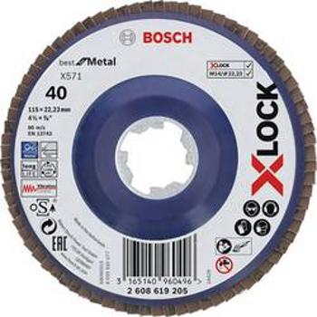 Vějířový brusný kotouč X571 Best for Metal, rovný, 115 mm, k 40, plast Bosch Accessories 2608619205 Ø 115 mm 1 ks