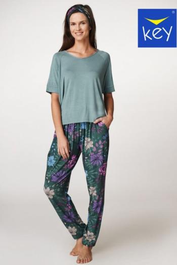 Zelené kvetované pyžamo LHS 949