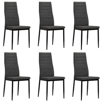 Jídelní židle 6 ks tmavě šedé textil (275379)