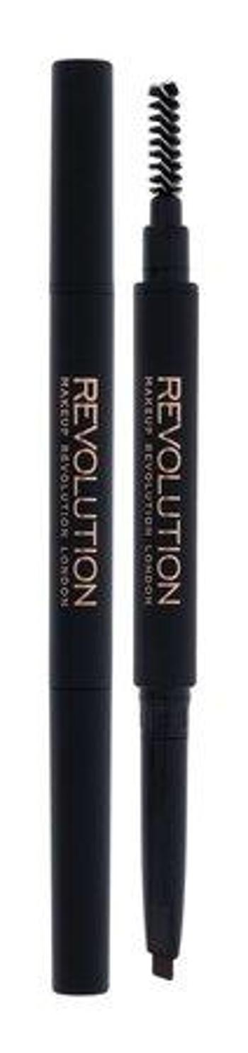 Revolution Precizní tužka na obočí s kartáčkem (Duo Brow Pencil) 1,5 g Medium Brown, 0,15ml