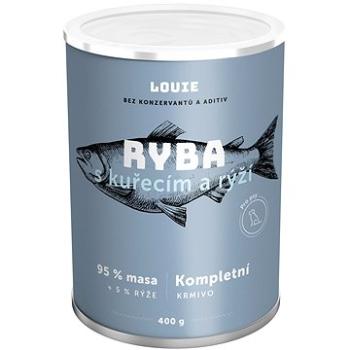 Louie Kompletní krmivo - ryba s kuřecím (95 %) s rýží (5 %) 400 g (8595174345528)