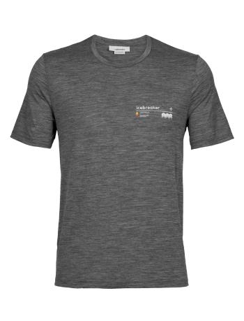 pánské merino triko krátký rukáv ICEBREAKER Mens Tech Lite II SS Tee Alpine Zone, Gritstone Heather (vzorek) velikost: M