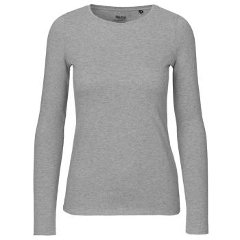 Neutral Dámské tričko s dlouhým rukávem z organické Fairtrade bavlny - Sportovně šedá | XXL