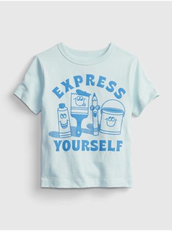 Modré klučičí dětské tričko 100% organic cotton mix and match graphic t-shirt