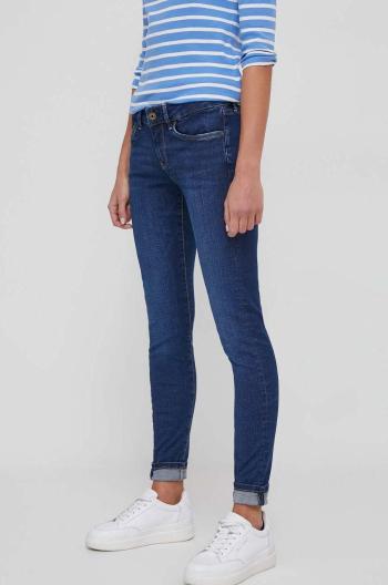 Džíny Pepe Jeans SKINNY JEANS LW dámské, tmavomodrá barva, PL204583XW5