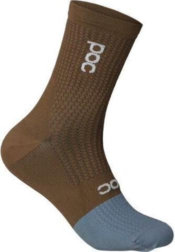 POC Flair Sock Mid Jasper Brown/Calcite Blue L Cyklo ponožky