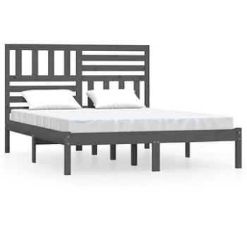 Rám postele šedý masivní borovice 150 × 200 cm King Size, 3101030 (3101030)