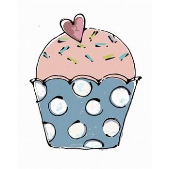 Cupcake se srdíčkem 2 (Haley Bush), 40×50 cm, vypnuté plátno na rám (5017561)