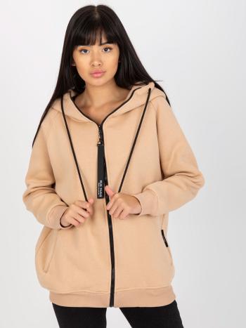 BÉŽOVÁ MIKINA S KAPUCÍ AP-BL-AP-3003.29X-BEIGE Velikost: S/M