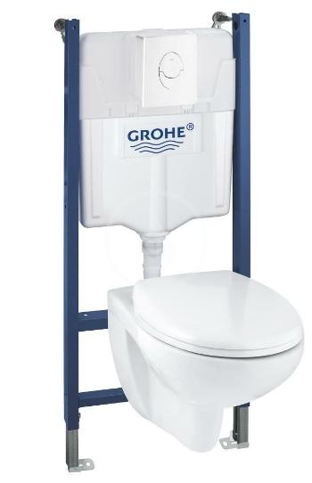 GROHE Solido Sada pro závěsné WC + klozet a sedátko softclose, rimless, tlačítko Skate Air, alpská bílá 39398000