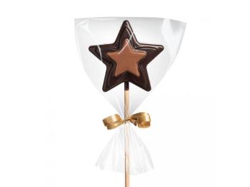 Čokoládové lízátko / zápich Hvězda hořko - mléčná - Čokoládovna Janek