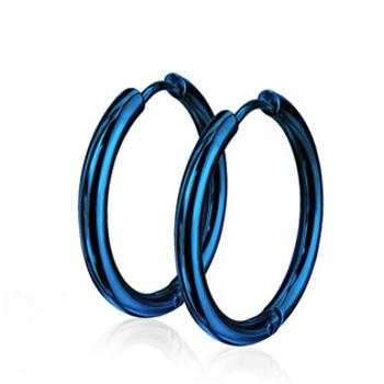 Šperky4U Modré ocelové náušnice - kruhy 25 mm - OPN1119B-25