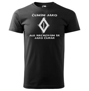 Tričko Čumím jako ♢  (Velikost: 2XL, Typ: pro muže, Barva trička: Černá)