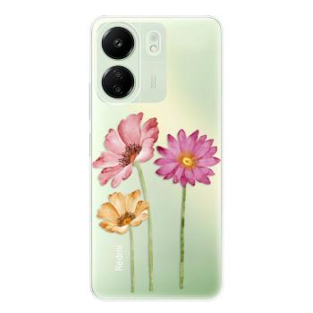 Odolné silikonové pouzdro iSaprio - Three Flowers - Xiaomi Redmi 13C