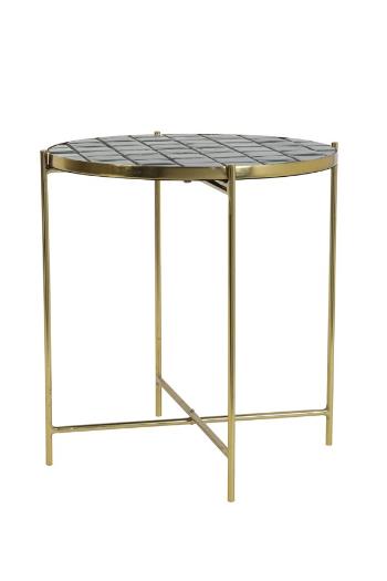 Zlato hnědý kovový stolek Girardot - Ø 41*42 cm 6746681