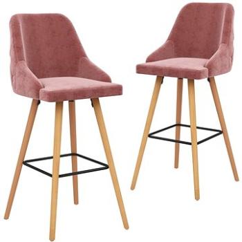 Barové židle 2 ks růžové samet, 289467 (289467)