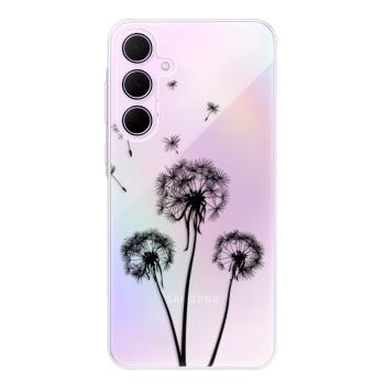 Odolné silikonové pouzdro iSaprio - Three Dandelions - black - Samsung Galaxy A55 5G