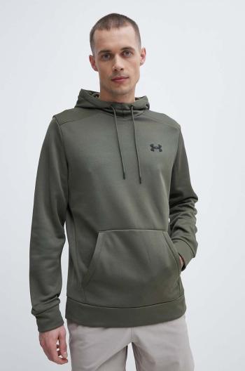 Tepláková mikina Under Armour zelená barva, s kapucí, 1373353