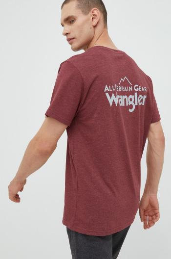 Tričko Wrangler Atg vínová barva