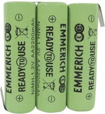 Akupack Ni-MH 3 AA pájecí špička ve tvaru Z Emmerich ReadyToUse 3AA-ZLF 255066, 2200 mAh, 3.6 V