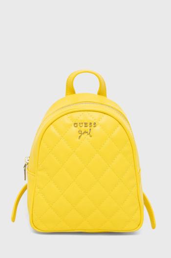 Dětský batoh Guess žlutá barva, malý, s aplikací