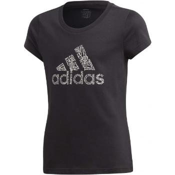 adidas YG BADGE OF SPORT TEE Dívčí tričko, černá, velikost 116