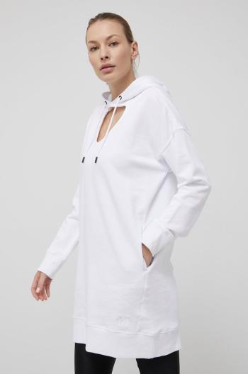 Bavlněné šaty Dkny bílá barva, mini, oversize