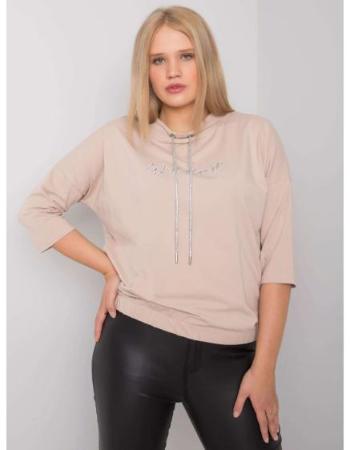 Dámská halenka plus size  s kamínky LATORE světle béžová