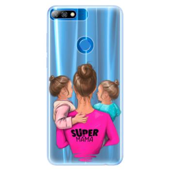 Silikonové pouzdro iSaprio - Super Mama - Two Girls - Huawei Y7 Prime 2018