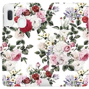 Flipové pouzdro na mobil Samsung Galaxy A20e - MD01S Růže na bílé (5903226907632)