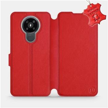 Flipové pouzdro na mobil Nokia 3.4 - Červené - kožené -   Red Leather (5903516408610)