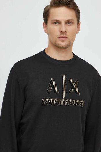 Mikina Armani Exchange pánská, černá barva, s potiskem, 3DZMSA Z9N1Z