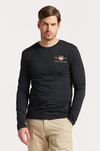 TRIČKO GANT D1. MEDIUM ARCHIVE SHIELD SLIM LS černá XS