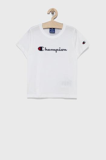 Dětské bavlněné tričko Champion 404231 bílá barva