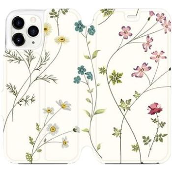 Flipové pouzdro na mobil Apple iPhone 11 Pro - MD03S Tenké rostlinky s květy (5903226977185)