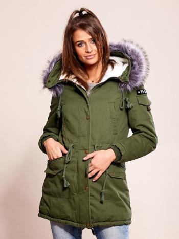 DÁMSKÁ KHAKI PARKA S KAPUCÍ YP-KR-BX3973.06P-KHAKI Velikost: XL