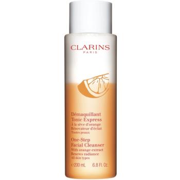 Clarins CL Cleansing One-Step Facial Cleanser čisticí a odličovací pleťové tonikum s extraktem z pomeranče 200 ml