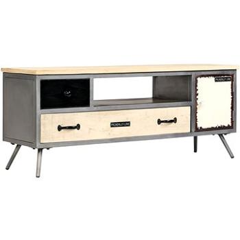 TV stolek masivní mangovníkové dřevo a ocel 120x30x45 cm (246282)