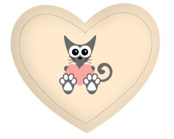 Polštář Srdce Kočka a srdce