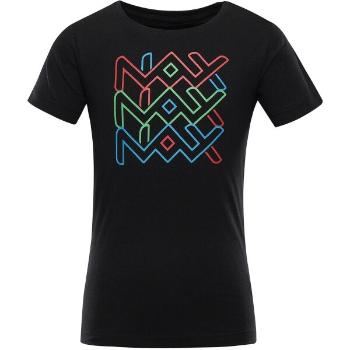 NAX VILLAGO Dětské bavlněné triko, černá, velikost 140-146