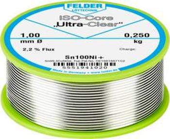 Bezolovnatý pájecí cín Felder Löttechnik ISO-Core "Ultra-Clear" Sn100Ni+, cívka, 0.250 kg, 1 mm