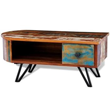 Konferenční stolek s železnými nohami masivní recyklované dřevo (241642)