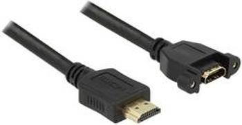 HDMI prodlužovací kabel Delock [1x HDMI zástrčka - 1x HDMI zásuvka] černá 1.00 m