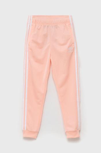 Dětské kalhoty adidas Originals H37870 růžová barva, hladké