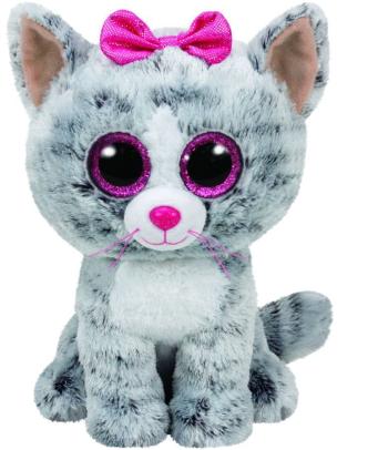 TY Beanie Boos šedá kočka KIKI, 24 cm - Medium