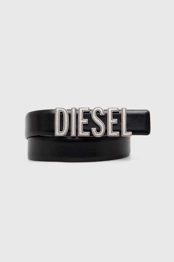 Kožený pásek Diesel B-DIESEL RIVETS BELT dámský, černá barva, X09790.P6364