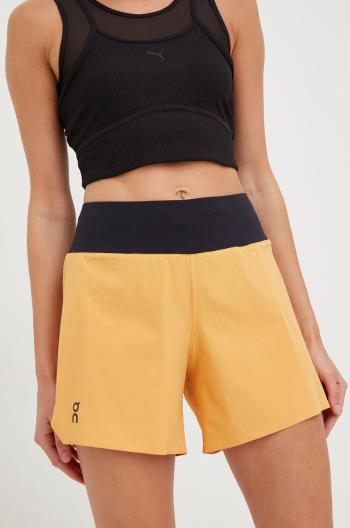 Běžecké šortky On-running Running oranžová barva, high waist